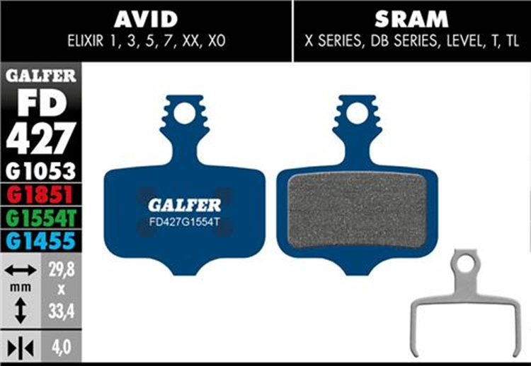 PASTILLAS FRENO BICICLETA GALFER CARRETERA AVID ELIXIR - SRAM XX